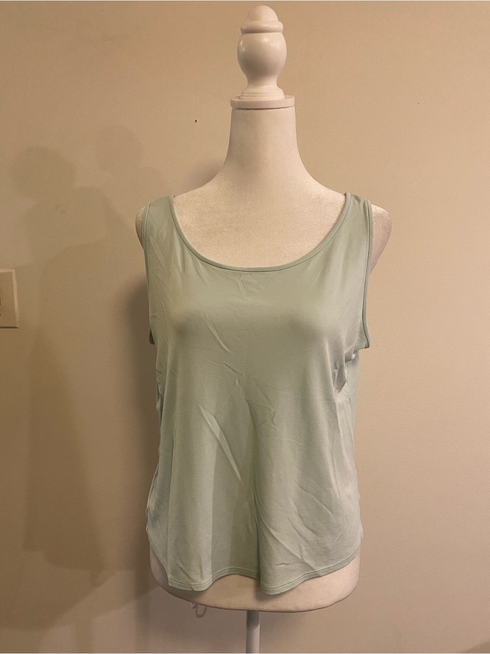 Eileen Fisher Light Blue Sleeveless Scoop Neck Women's Silk Tank Top size Large
